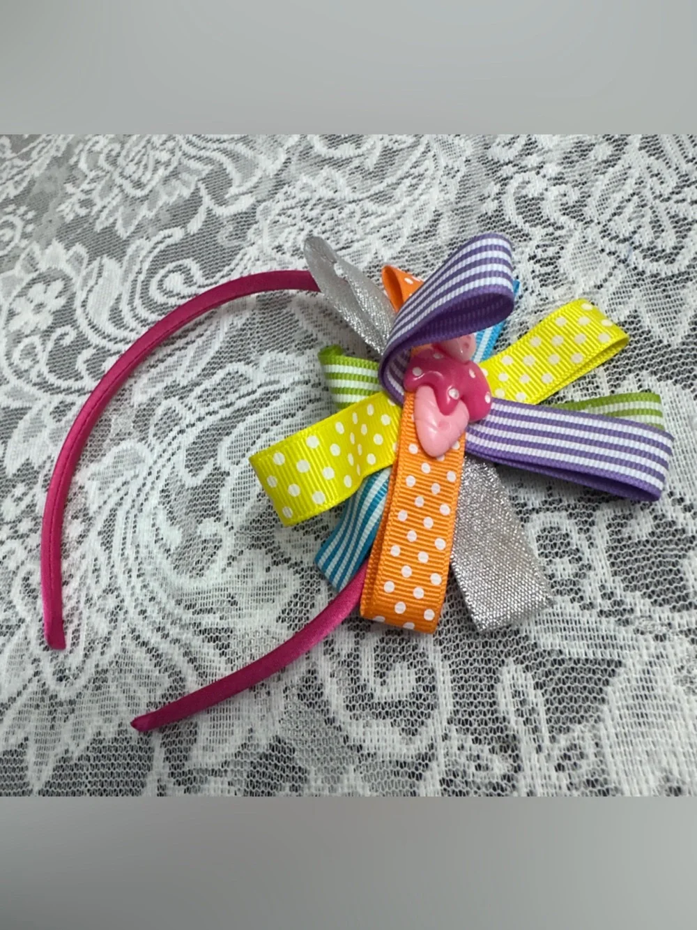Girls Ribbon Bow Headbands 🎀 6pc Multicolor Cute Set